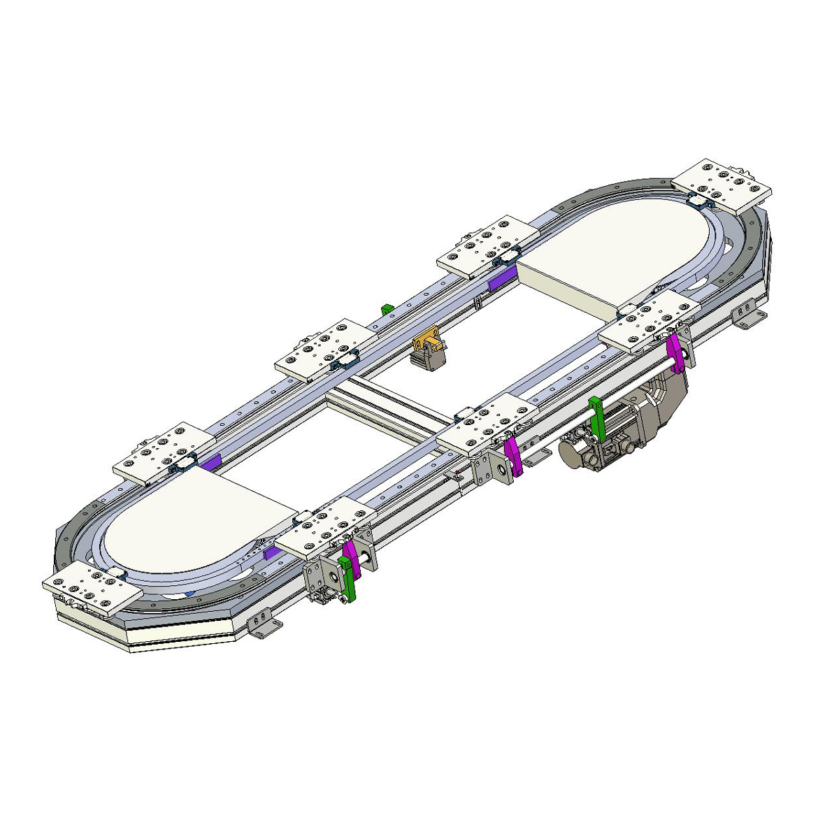 Model of Circular Line of Elliptical Profile Chain with Mid-load Circular Guide 