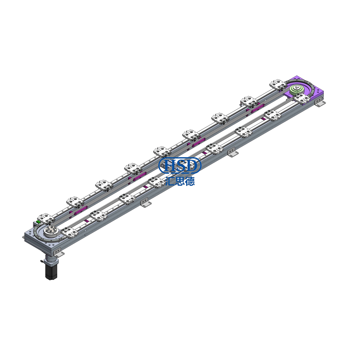 Circular Guide Rail Conveyor Line 18 Station 1 Positioning Elliptical Profile Be