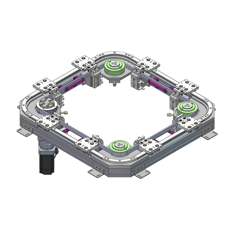 Circular guide line 8 stations 8 positioning rectangular profile synchronous bel