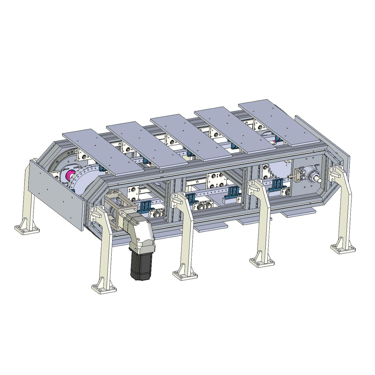 Vertical double-track circular guide conveyor line 12-station double-bottom doub